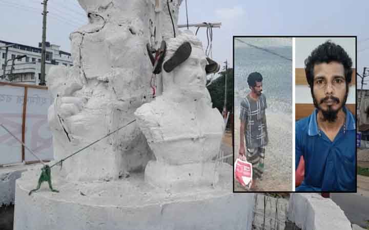 ঝিনাইদহে বীরশ্রেষ্ঠ হামিদুর রহমানের ভাস্কর্যে জুতার মালা, গ্রেপ্তার ১