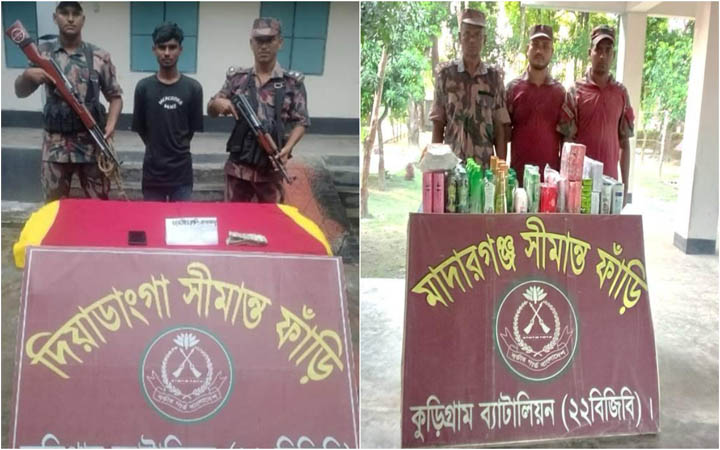 কুড়িগ্রামে ৭ দিনে ২ কোটি টাকার মাদক ও চোরাচালান জব্দ