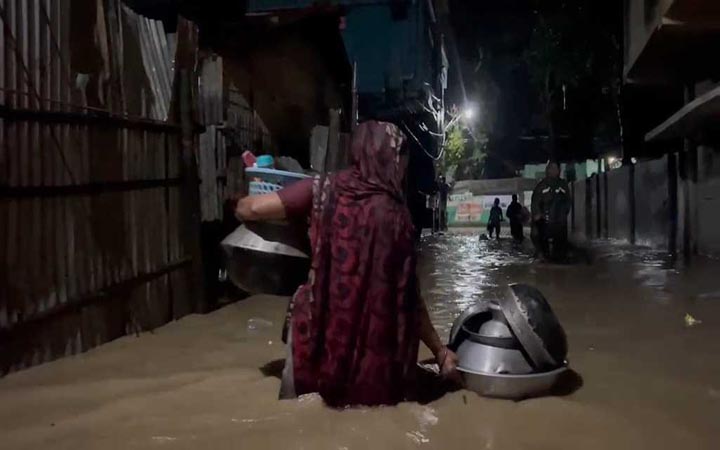 বান্দরবানে ভারি বৃষ্টিপাতে নিম্নাঞ্চল প্লাবিত