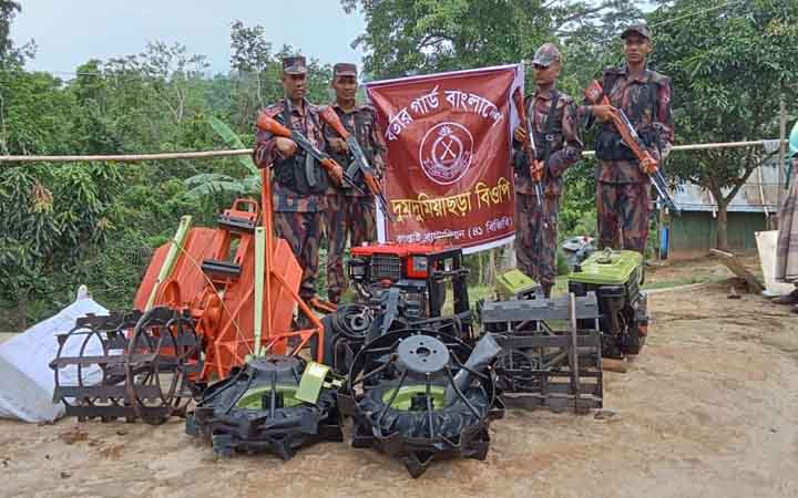 জুরাছড়ি সীমান্তে ভারতে পাচারের সময় বিজিবির হাতে ২টি পাওয়ার টিলার জব্দ