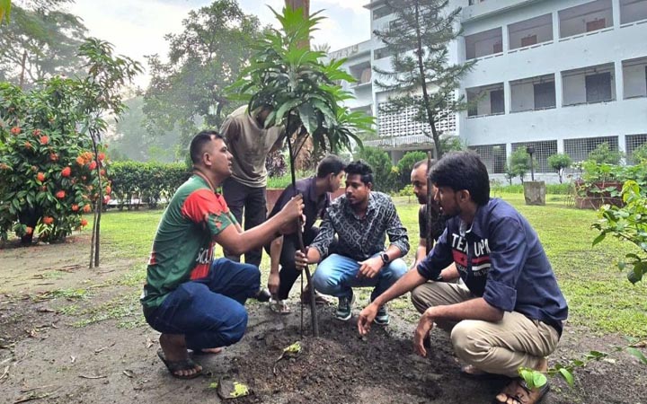 ঢাবিতে ছাত্রদল নেতার উদ্যোগে বৃক্ষরোপণ