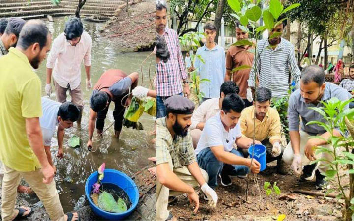 ঢাবিতে জলাধার পরিষ্কার বৃক্ষরোপণে ছাত্রদল নেতা প্রিন্স