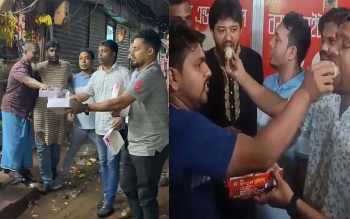 ডা. দীপু মনির গ্রেপ্তারের খবরে মিষ্টি বিতরণ
