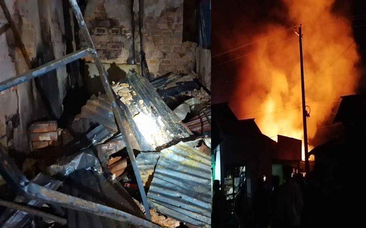 নেত্রকোনায় আগুনে পুড়ে ছাই ৫ দোকান