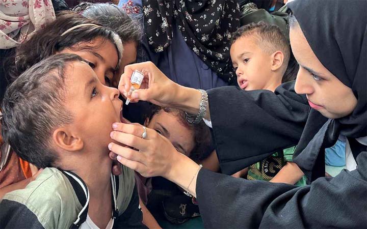গাজায় শিশুদের পোলিও টিকাদান কর্মসূচি শুরু