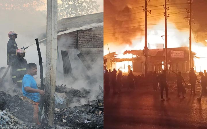 শ্রীপুরে গভীর রাতে অগ্নিকাণ্ড