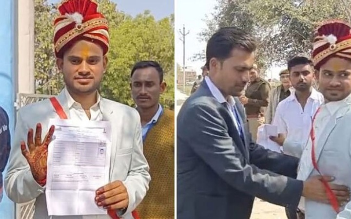 বর সেজেই সরকারি চাকরির পরীক্ষা দিলেন যুবক