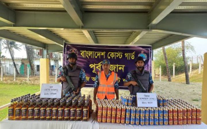 কক্সবাজারে  বিপুল পরিমাণ মদ ও বিয়ার জব্দ