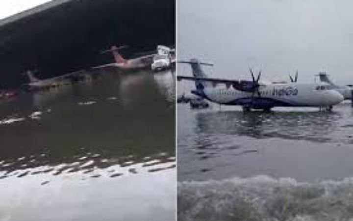 কলকাতায় টানা বৃষ্টিতে দুর্ভোগ,ডুবলো বিমানবন্দর