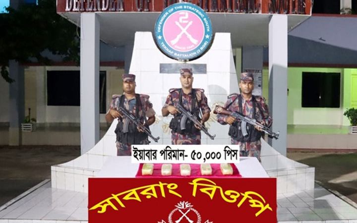 কক্সবাজারে ৫০ হাজার পিস ইয়াবা উদ্ধার করেছে বিজিবি