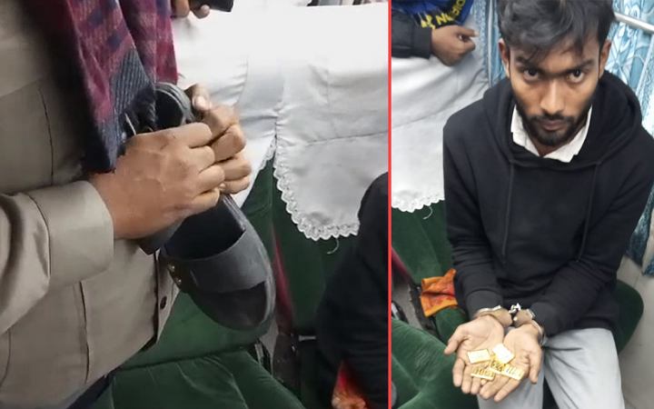 বাসযাত্রীর জুতা থেকে ৫ টি সোনার বার উদ্ধার