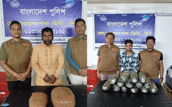 ফেনীতে পৃথক অভিযানে ২ মাদক কারবারি আটক