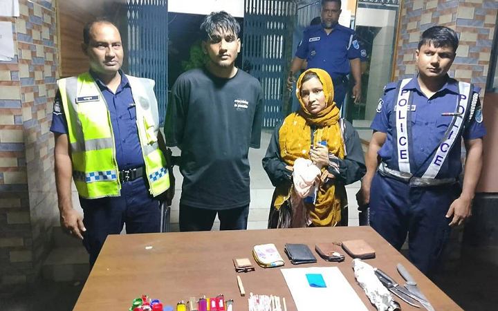 ফরিদপুরে যৌথবাহিনির অভিযানে মাদকসহ স্বামী-স্ত্রী গ্রেফতার