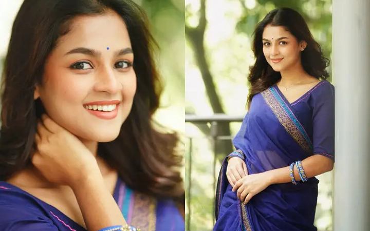 নীল শাড়িতে মুগ্ধতা ছড়ালেন ছাদিয়া আয়মান