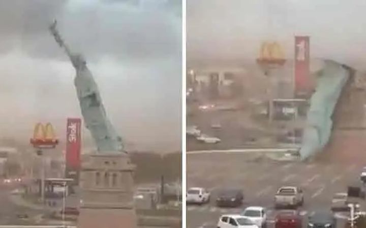 ব্রাজিলে ঝড়ো বাতাসে ভেঙে পড়লো স্ট্যাচু অব লিবার্টির রেপ্লিকা