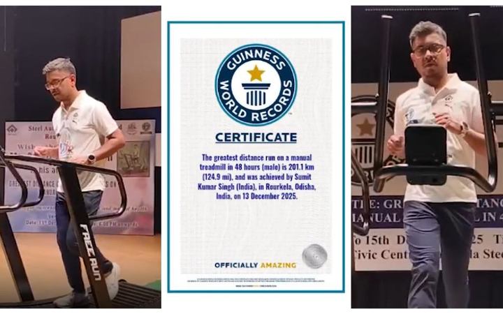টানা ৪৮ ঘণ্টা ম্যানুয়াল ট্রেডমিলে দৌড়ে ভারতীয় যুবকের রেকর্ড