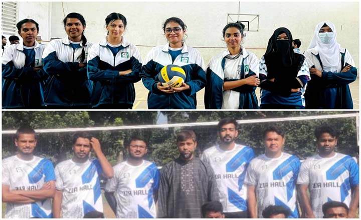 ইবির আন্তঃহল ভলিবল টুর্নামেন্টে চ্যাম্পিয়ন জিয়া হল ও খালেদা জিয়া হল