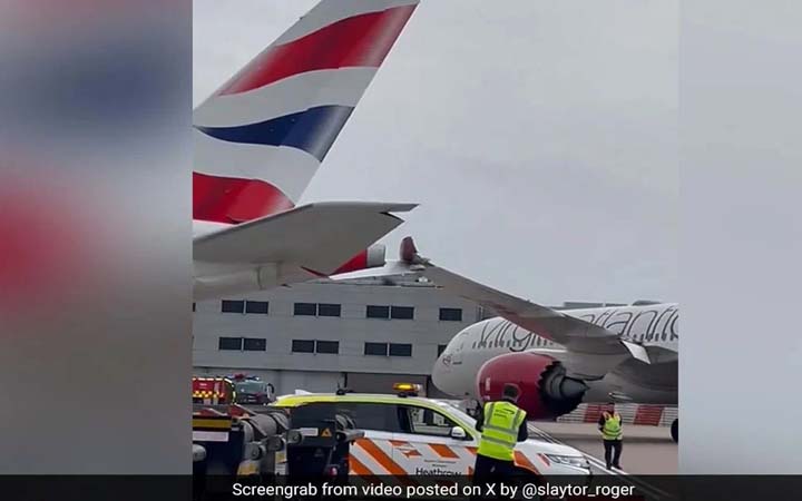 লন্ডনে বিমানবন্দরে দুই উড়োজাহাজের সংঘর্ষ