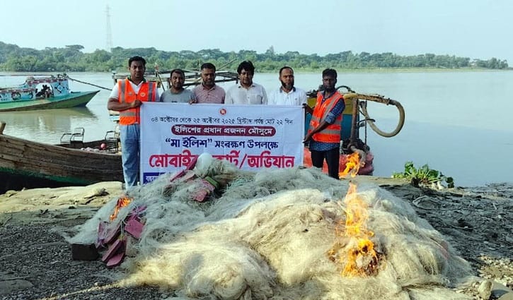 কলাপাড়ায় ২ মণ ইলিশসহ ২৬ জেলে আটক