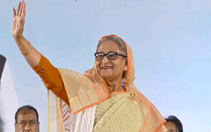 বিকেলে ৬ জনসভায় অংশ নেবেন শেখ হাসিনা