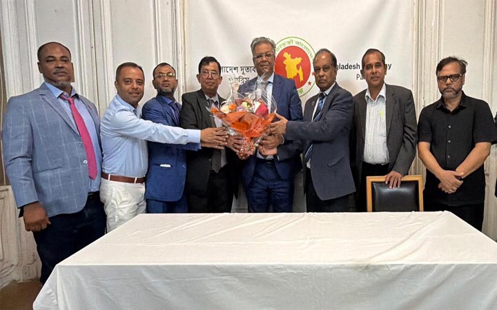 ফ্রান্সে পুনর্নিয়োগ পাওয়া রাষ্ট্রদূত তালহাকে সংবর্ধনা