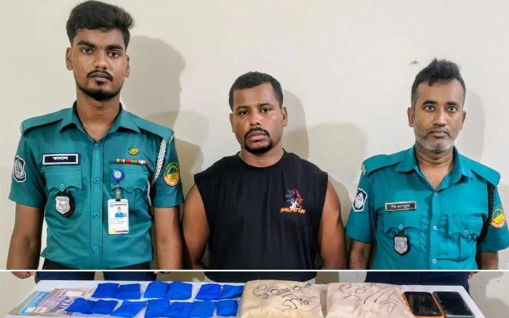 টঙ্গীতে হেরোইন ও ইয়াবাসহ মাদককারবারি গ্রেফতার
