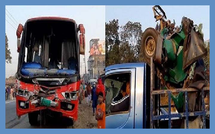 বগুড়ায় বাসের ধাক্কায় চালকসহ ৪ সিএনজি যাত্রী নিহত