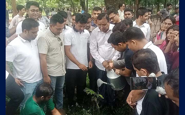জুলাই শহীদদের স্মরণে ঢাবিতে ছাত্রদলের বৃক্ষরোপণ কর্মসূচি