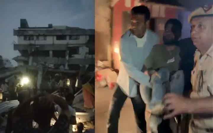 দিল্লিতে পাঁচতলা ভবনধস, শতাধিক আটকেপড়ার আশঙ্কা