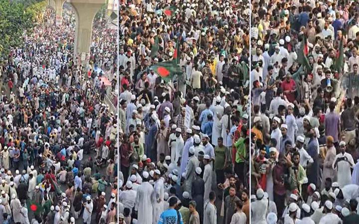 আওয়ামী লীগ নিষিদ্ধের দাবিতে স্লোগানে উত্তাল শাহবাগ