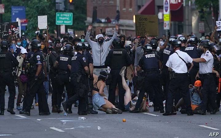 যুক্তরাষ্ট্রে প্রতিবাদের ষষ্ঠ দিনেও ব্যাপক সহিংসতা