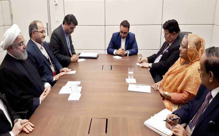 রুহানির সাথে শেখ হাসিনার বৈঠক