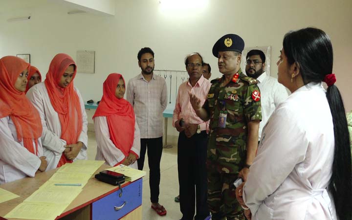 আদ্-দ্বীন সকিনা মেডিকেল কলেজ পরিদর্শন করলেন যশোর আর্মি মেডিকেল কলেজের অধ্যক্ষ