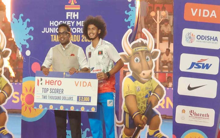 বিশ্বকাপের সর্বোচ্চ গোলদাতার পুরস্কার পেলেন আমিরুল