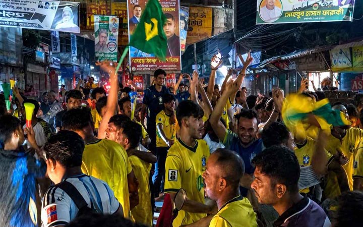 ব্রাজিলের জয়ে ব্রাহ্মণবাড়িয়ায় আনন্দ মিছিল-মোটরসাইকেল শোডাউন