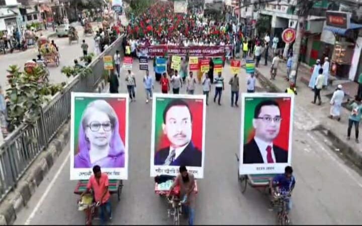 উত্তরায় বিএনপির ব‍্যতিক্রমী মিছিল