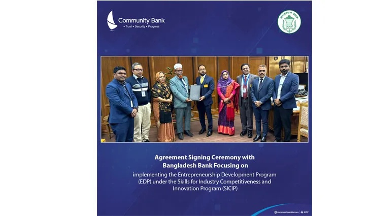 কমিউনিটি ব্যাংক ও বাংলাদেশ ব্যাংকের মধ্যে চুক্তি
