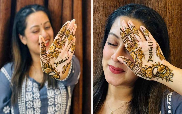 মেহেদিতে হাতে যে নাম লিখেছেন দীঘি