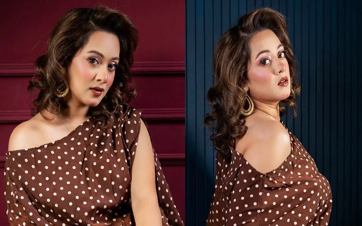 অফ-শোল্ডার পোশাকে এক ‘অন্যরকম’ দীঘি