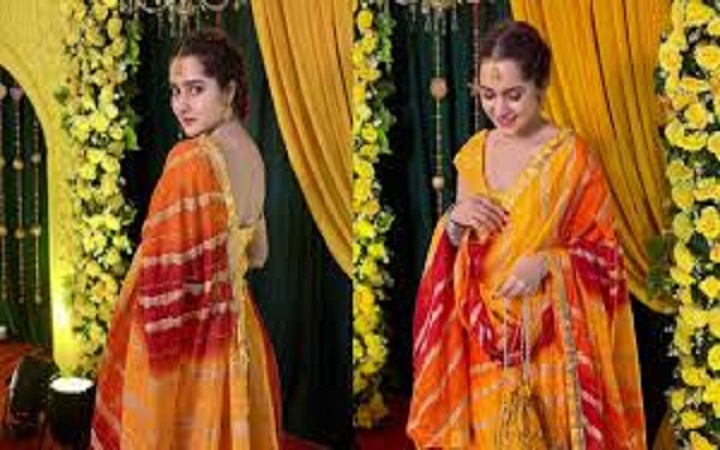 হলুদের সাজে কেয়া পায়েল