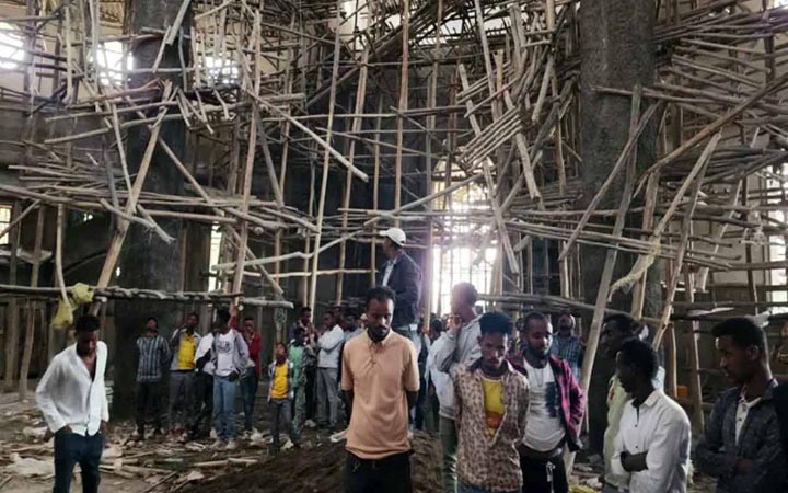 ইথিওপিয়ায় গির্জার অস্থায়ী নির্মাণকাঠামো ভেঙে নিহত ৩৬