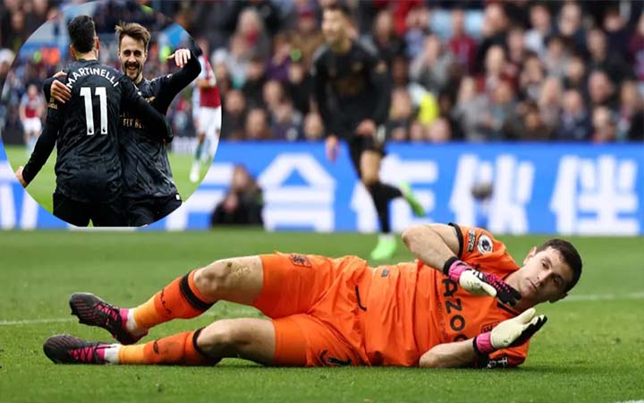 মার্টিনেজের আত্মঘাতী গোলে ভিলাকে হারিয়ে শীর্ষে আর্সেনাল