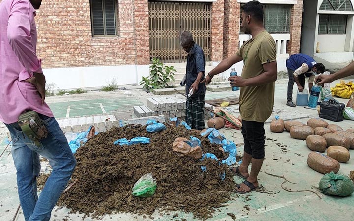 মুন্সীগঞ্জে ৫৫ লক্ষ টাকার মাদক ধ্বংস