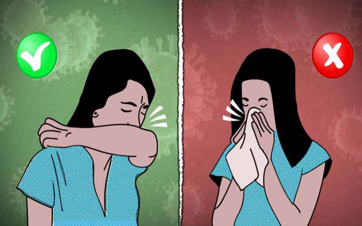 তালু নয়, হাঁচি-কাশির সময় মুখ ঢাকুন বাহু দিয়ে