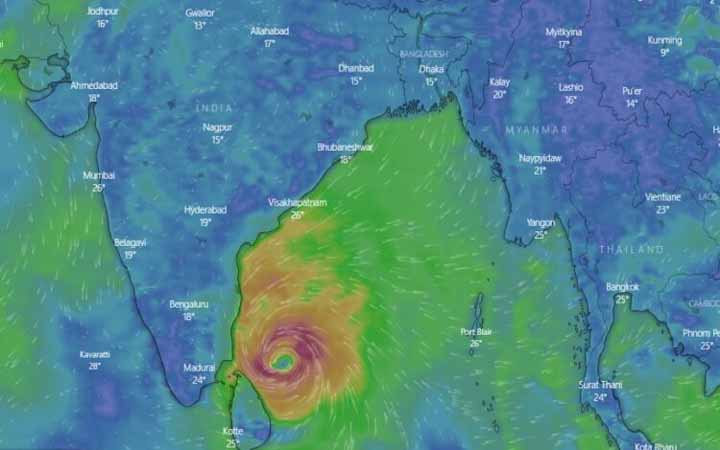 বাংলাদেশে ঘূর্ণিঝড় ‘নিভার’ প্রভাব