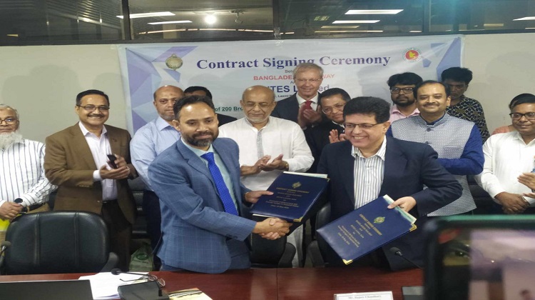বাংলাদেশ রেলওয়ের জন্য ২০০টি যাত্রীবাহী বগি সংগ্রহে চুক্তি স্বাক্ষর