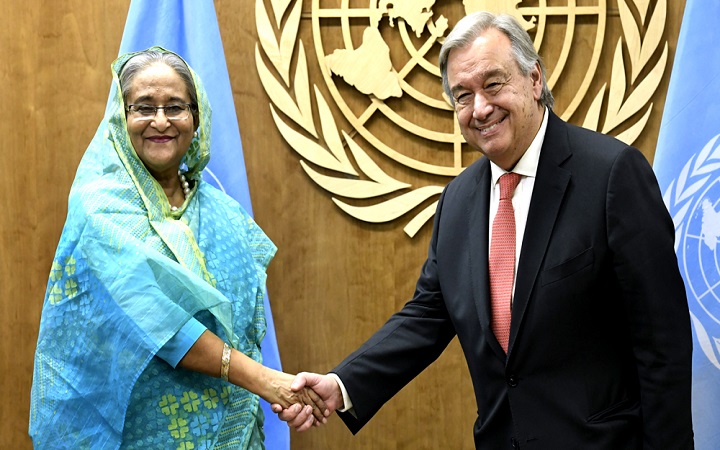 শেখ হাসিনাকে জাতিসংঘের মহাসচিবের অভিনন্দন