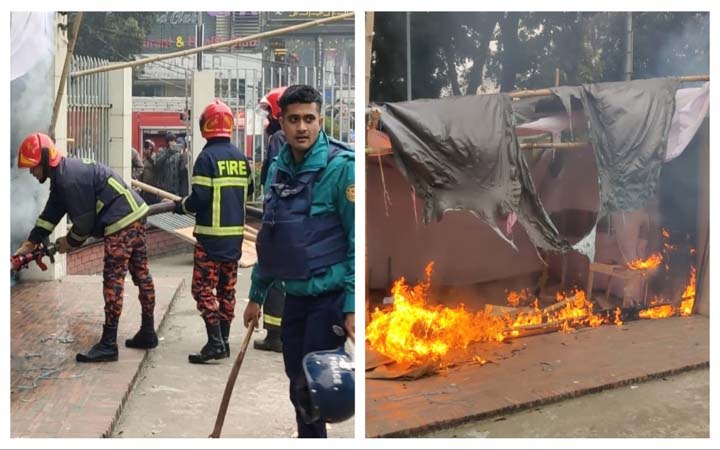 টিকিট না পেয়ে সুইমিং কমপ্লেক্সে ভাঙচুর এবং কাউন্টারে আগুন দিলো দর্শকরা