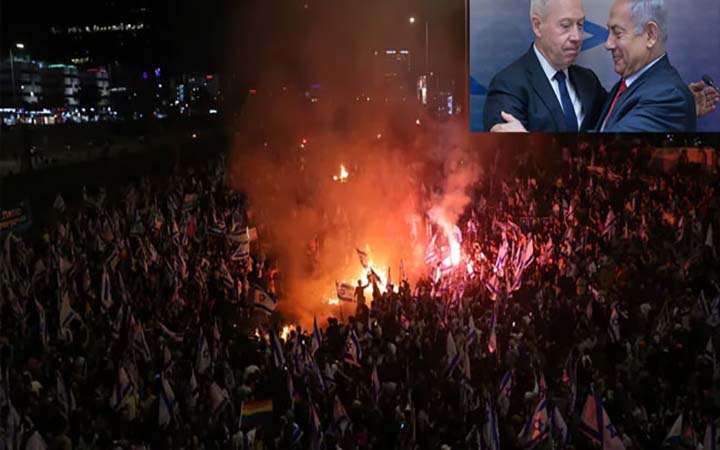 প্রতিরক্ষামন্ত্রীকে বরখাস্ত করার পর ইসরাইলে ব্যাপক বিক্ষোভ