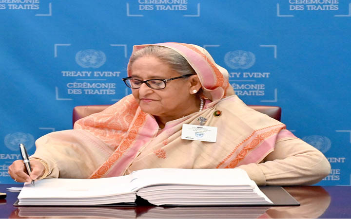 বিবিএনজে’তে স্বাক্ষর করলেন প্রধানমন্ত্রী